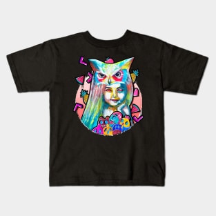 owl head sarah painting Kids T-Shirt